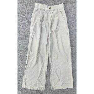 Miou Muse Trousers Beige Pleated Wide Leg High Waist‎ / Women's Small